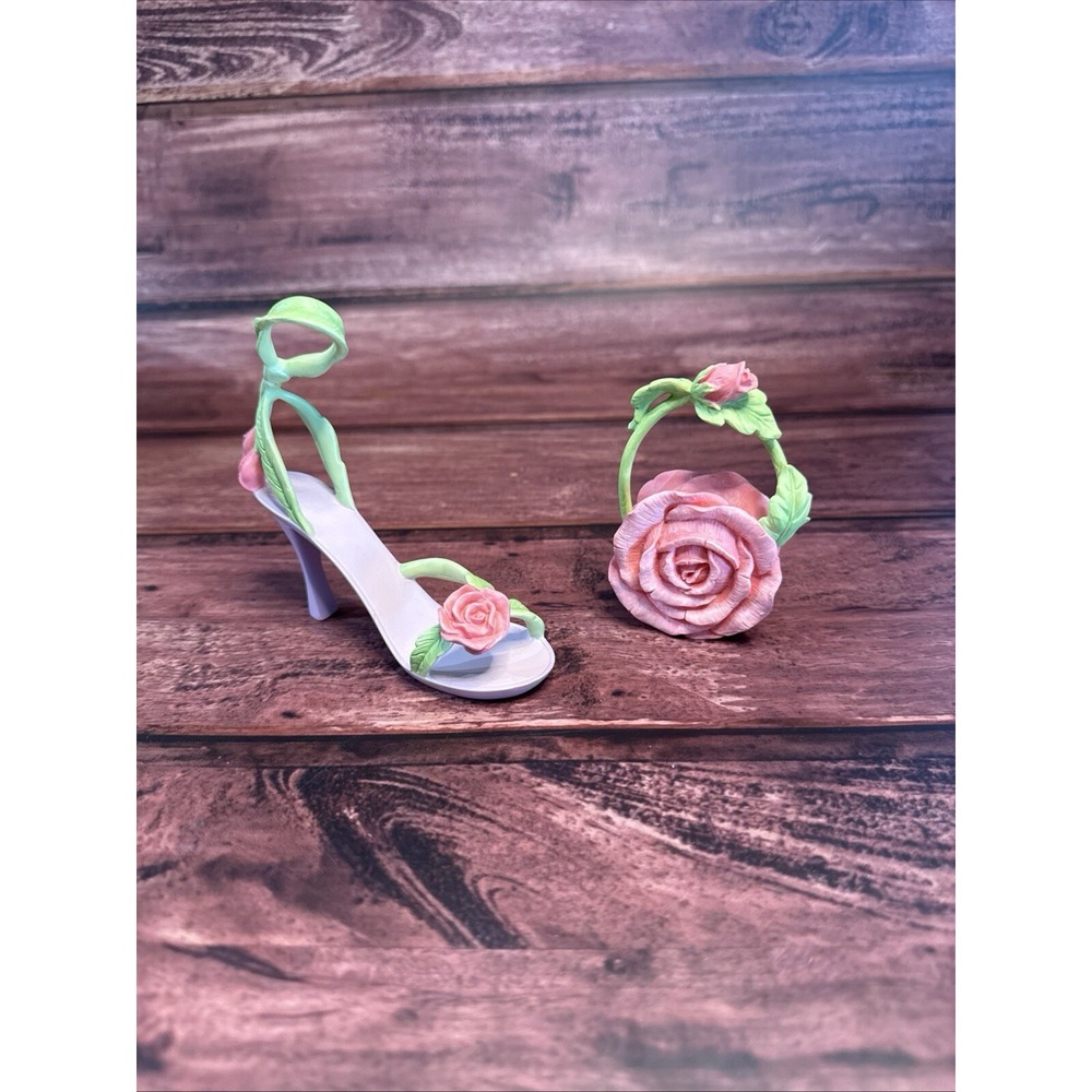 Avon Fine‎ Collectibles All Dressed Up Miniature Shoe Rose Sandal & Purse Decor